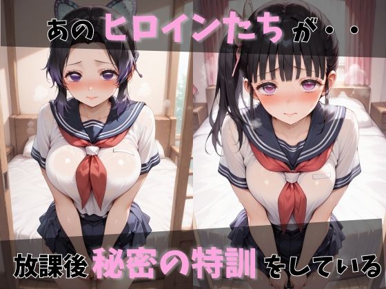 【鬼●の刃】放課後ヒロインズ胡●しのぶ/栗●落カナヲ/甘●寺蜜璃編 サンプル画像1