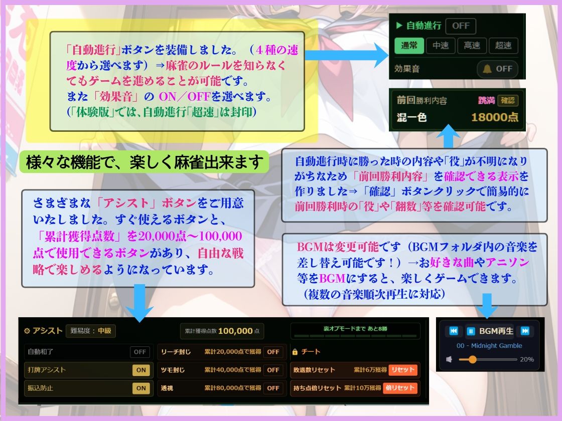 【麻雀ゲーム】コスプレ半脱衣麻雀ゲーム  〜コスプレは全部脱がない方が興奮するでしょう！〜 サンプル画像5