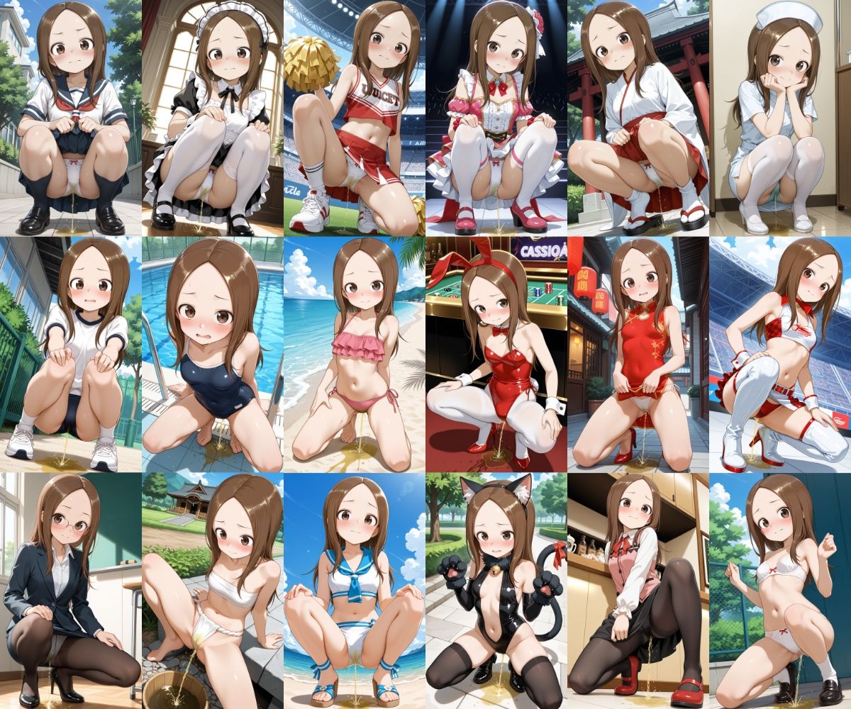 おしっこお漏らしチャレンジ【高〇さん コスプレ編】 サンプル画像1