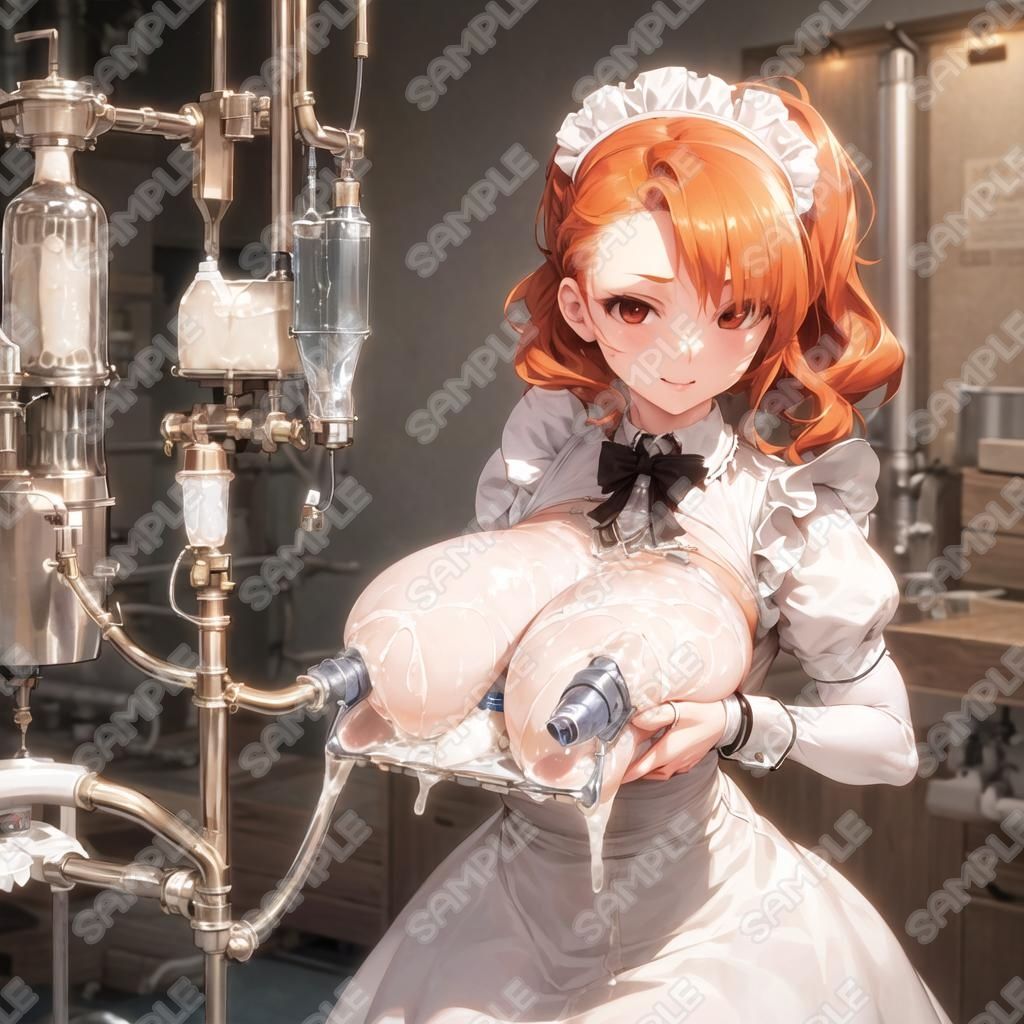 おっぱいフェチ  乳搾り工場メイド編（橙・赤・ピンク） サンプル画像5