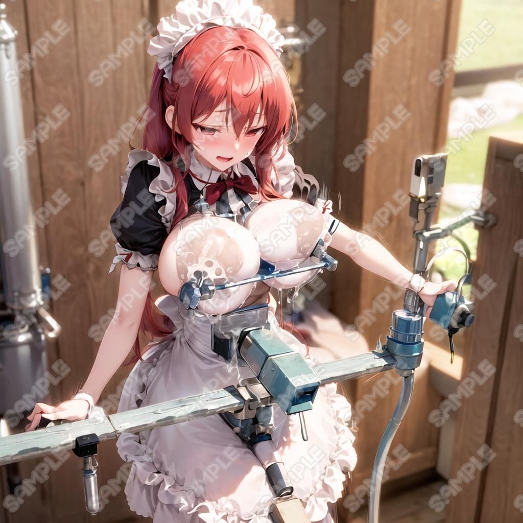 おっぱいフェチ  乳搾り工場メイド編（橙・赤・ピンク） サンプル画像7