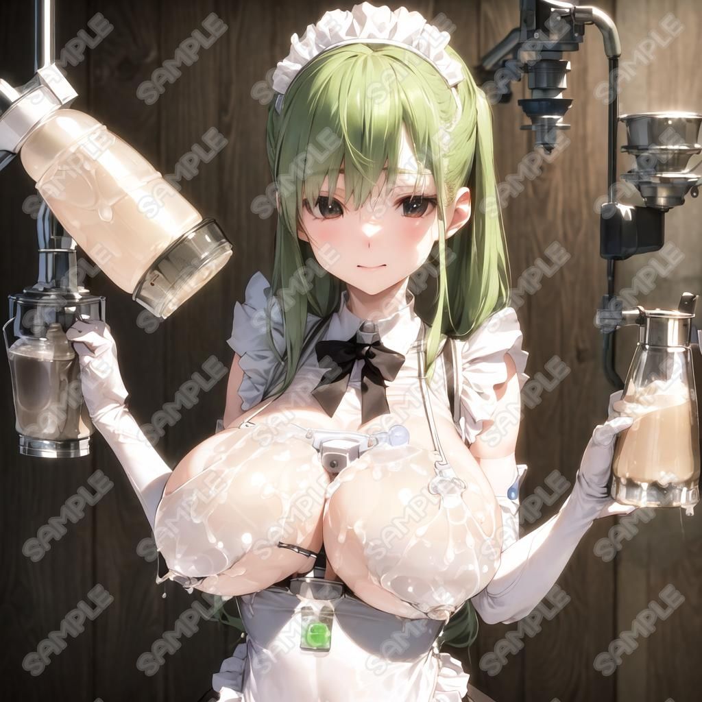 おっぱいフェチ  乳搾り工場メイド編（紫・青・緑・ほか） サンプル画像7