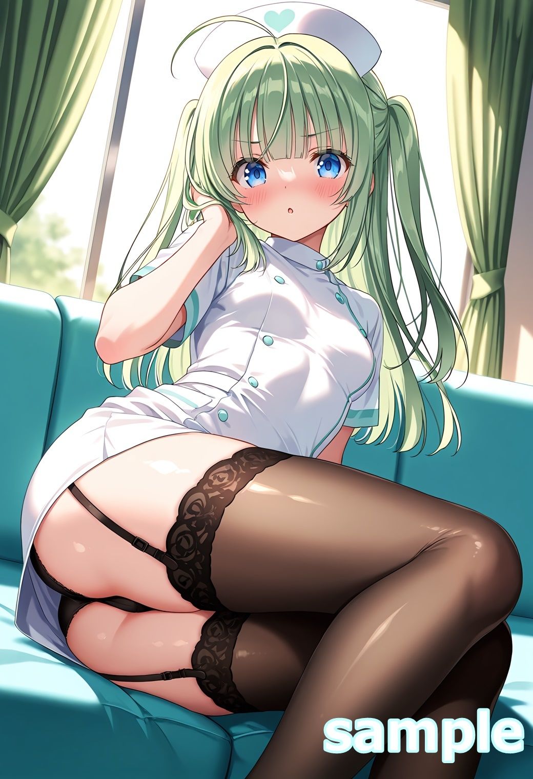 おパンツ拝見イラスト集 〜ミニスカナースさん編〜 サンプル画像4