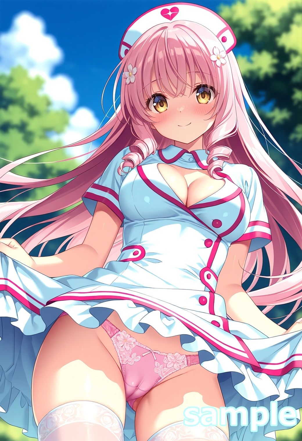 おパンツ拝見イラスト集 〜ミニスカナースさん編〜 サンプル画像6