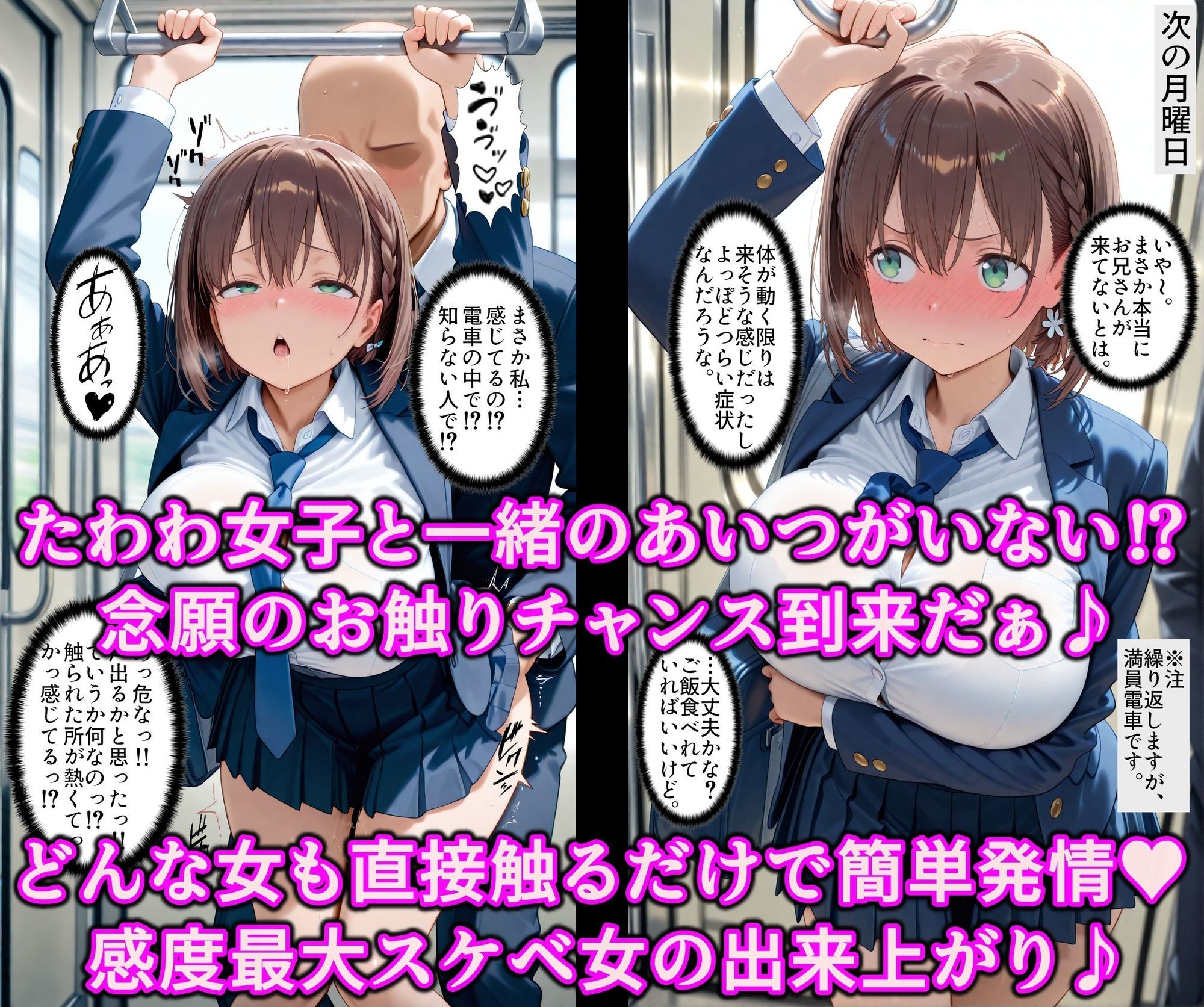 お兄さんから爆乳女子をNTR！！媚薬タッチでたわわJ系を快楽堕ち！！チンポ中毒のドスケベ痴女に淫乱調教 サンプル画像2