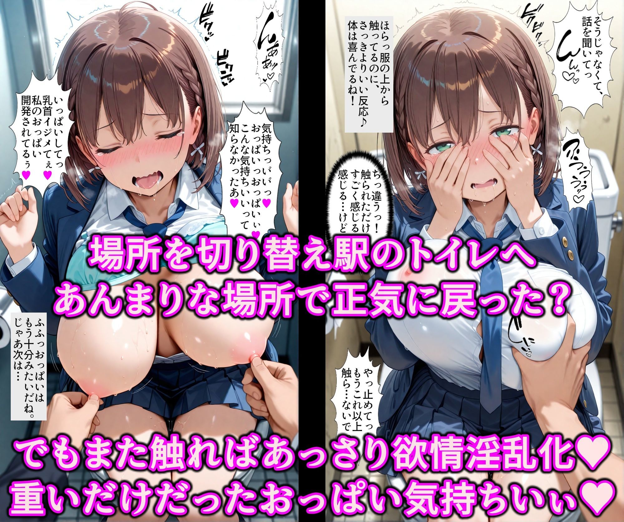 お兄さんから爆乳女子をNTR！！媚薬タッチでたわわJ系を快楽堕ち！！チンポ中毒のドスケベ痴女に淫乱調教 サンプル画像4