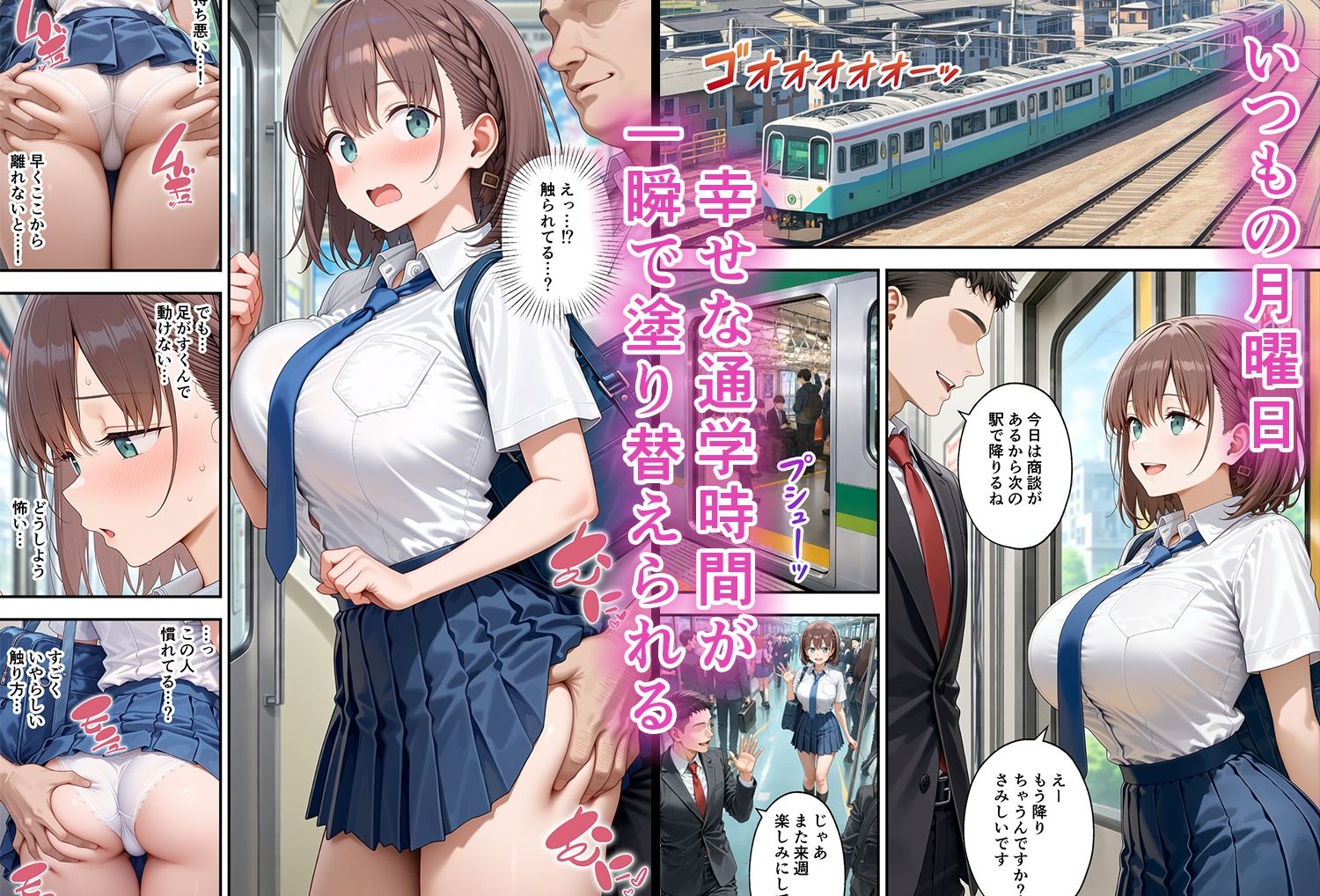 たわわ女子、痴●に堕とされ寝取られる サンプル画像1