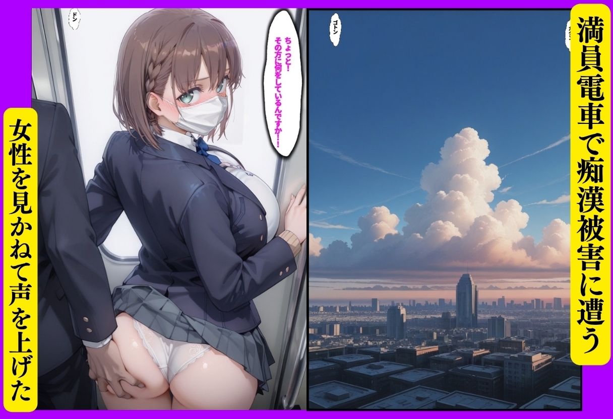 たわわ痴●堕ち 〜満員電車で正義感が仇になった女〜 サンプル画像1