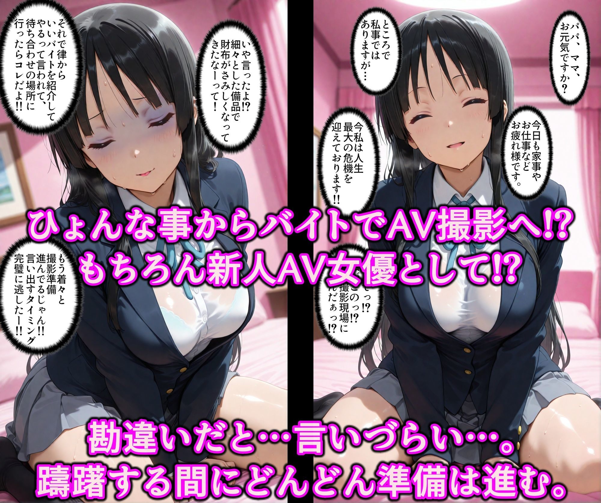 ちがっ！？エッチになったのは薬のせい！！現役黒髪けいおん部員がAVデビュー！？極太チンポでアヘ堕ちいいなり淫乱女優 サンプル画像2