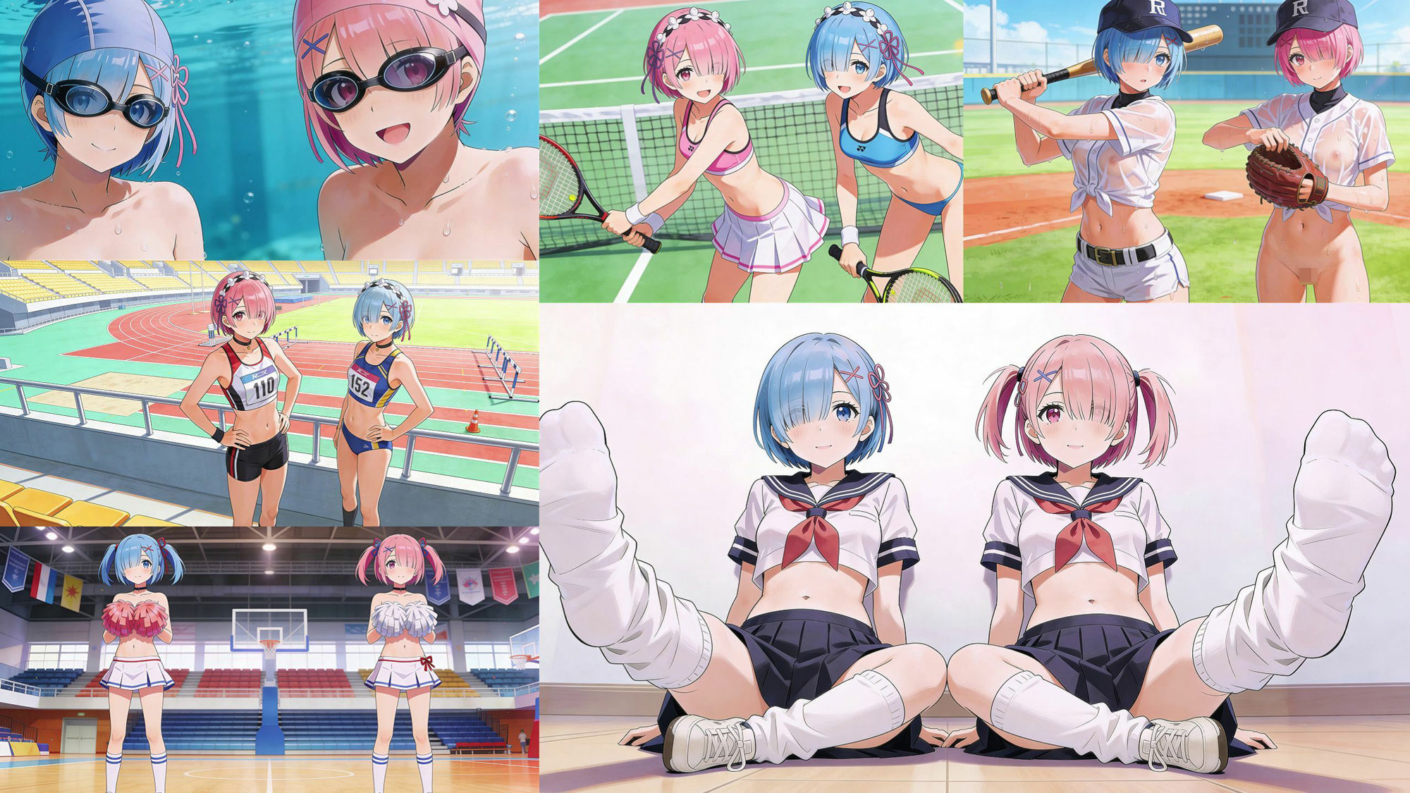 とりあえず自分のおかずの為に、作ったイラストまとめてみました。  レムラム編  レベル3 サンプル画像1