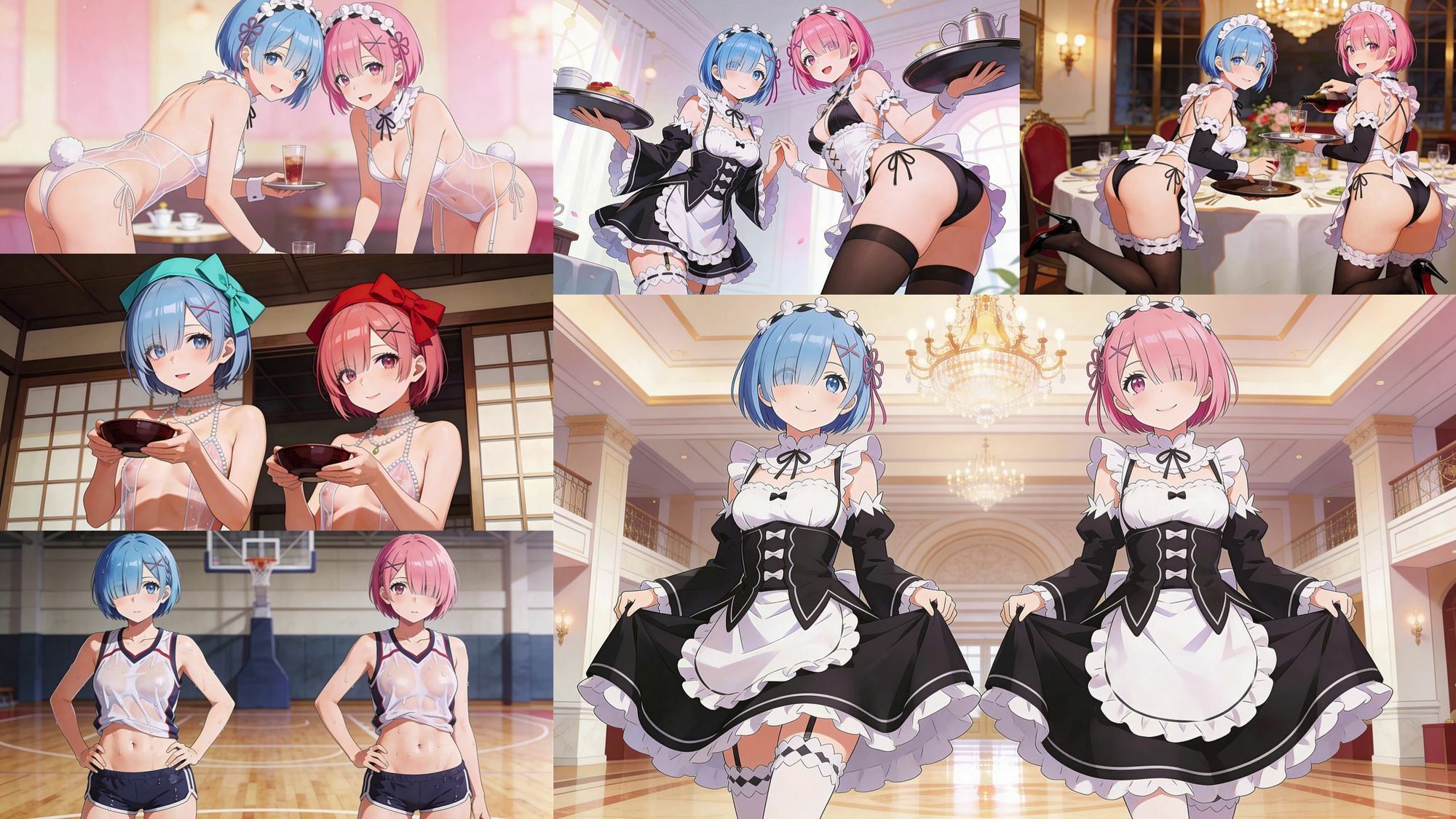 とりあえず自分のおかずの為に、作ったイラストまとめてみました。  レムラム編  レベル1 サンプル画像1