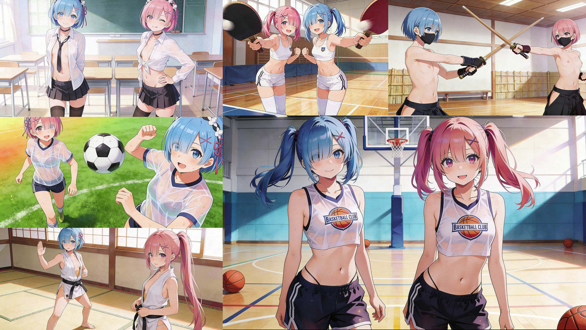 とりあえず自分のおかずの為に、作ったイラストまとめてみました。  レムラム編  レベル3 サンプル画像2