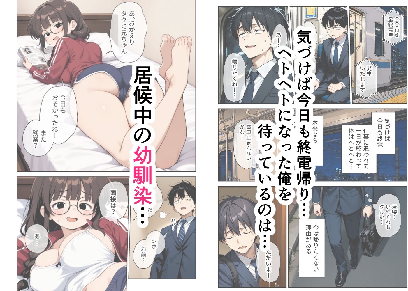 ねちっこい寸止めスロー手コキフェラと先っぽから根本まで往復するスロー騎乗位で溜まった疲れを搾りとる年下幼馴染の甘やかし搾精 サンプル画像1