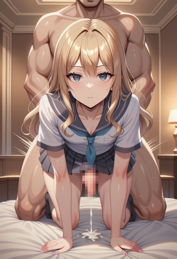 ふたなりJKがパパ活でおじと無表情エッチ サンプル画像3