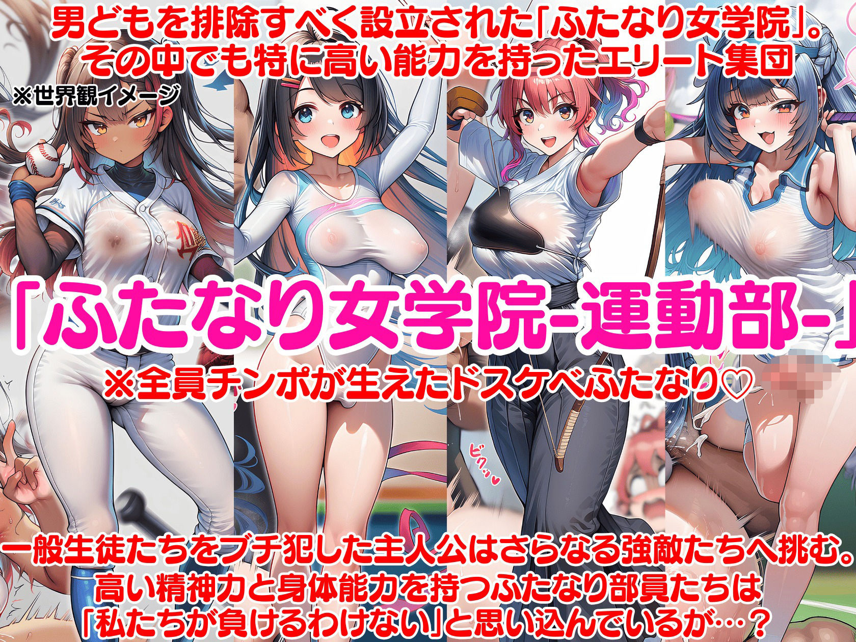 ふたなり即堕ち学園-運動部編- 〜鍛え上げても結局アヘ顔無様敗北射精〜 サンプル画像1