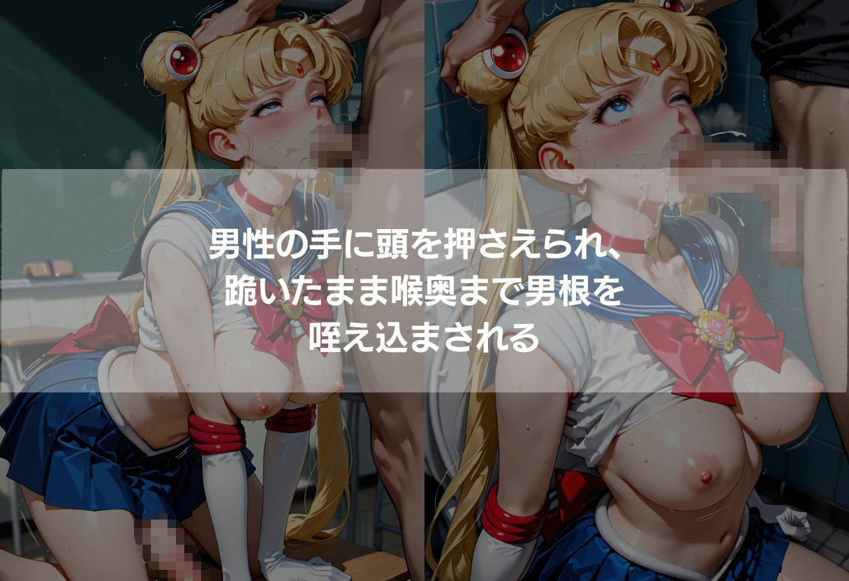 ふたなり巨乳3美少女 金髪青髪黒髪の教室・トイレ・森中出し 342枚 サンプル画像7