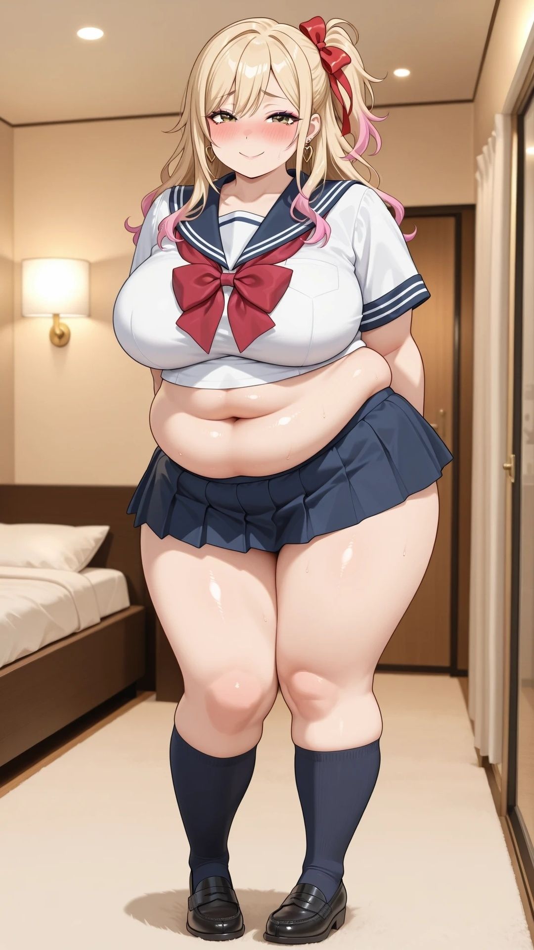 ぽっちゃり白ギャルと制服ハメ撮り サンプル画像1