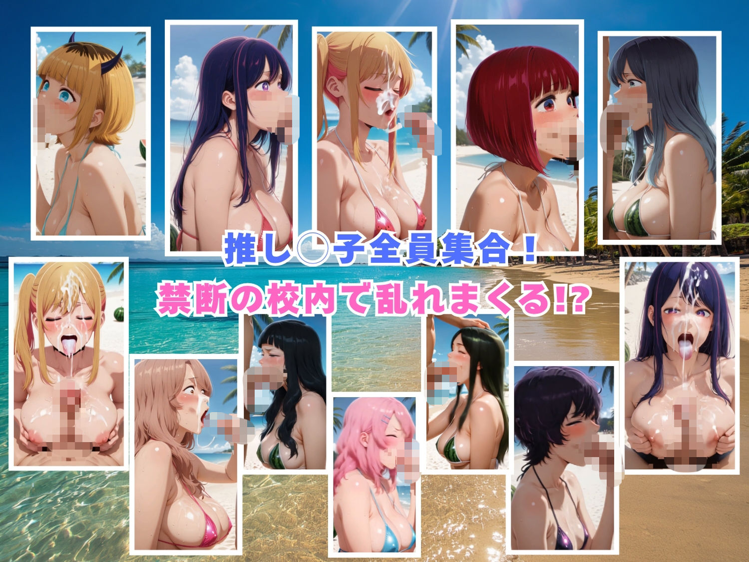 アイドルたちの卑猥なバカンス 〜南国ビーチでエッチなレッスン〜 【動画＆イラストセット】 サンプル画像7