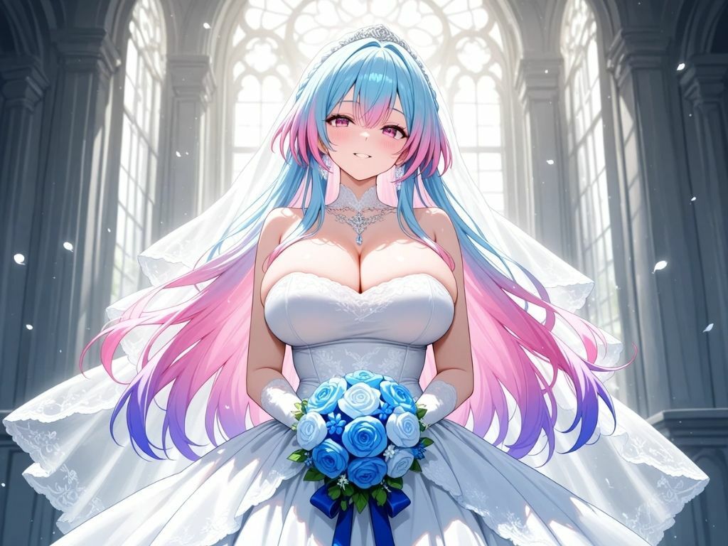 ウェディングドレスの花嫁で、ひとぬきっ サンプル画像1