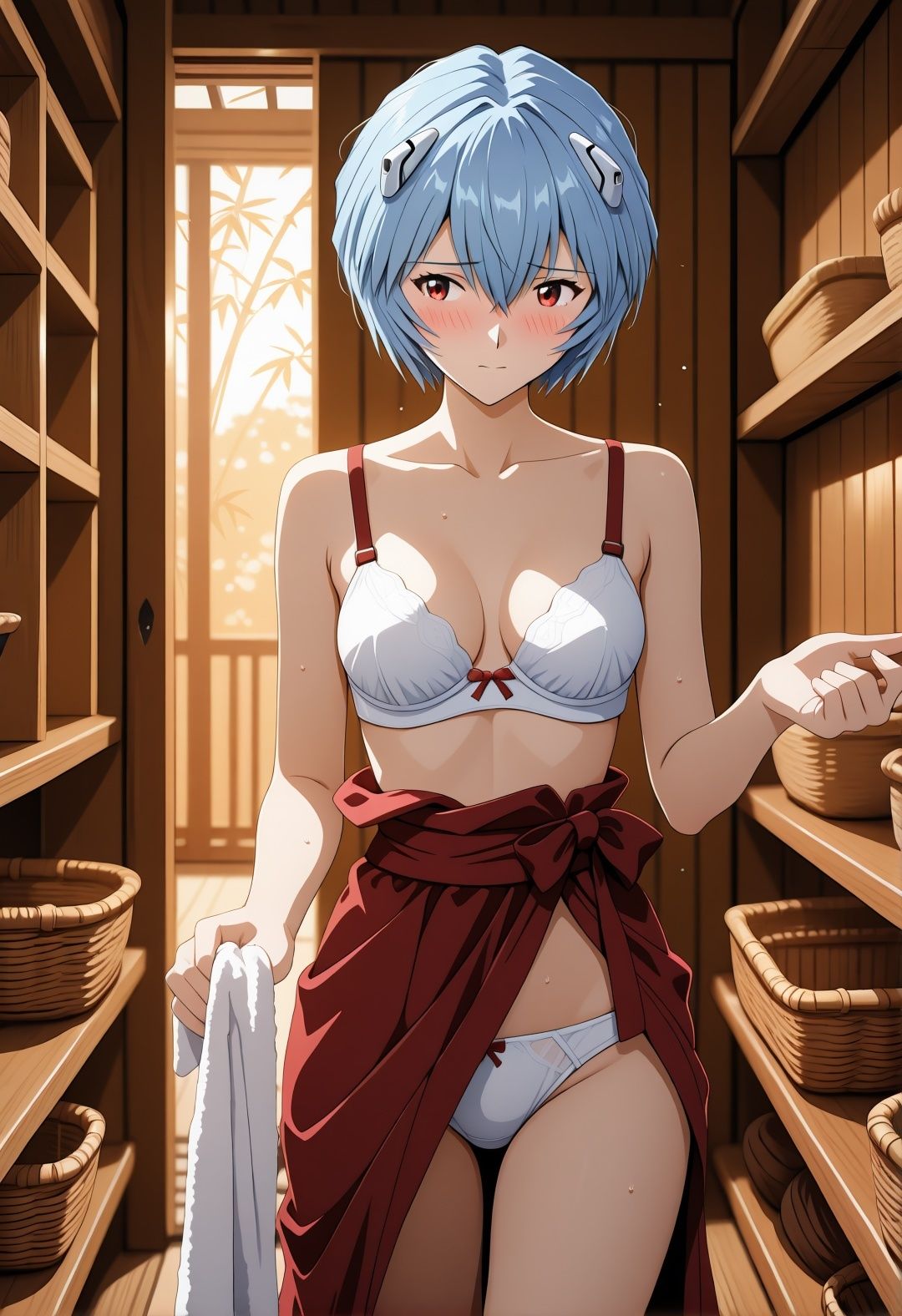 エ◯ァ綾◯レイ温泉旅館パロディ おじさんNTR混浴シャワー縄拘束エロCG集376枚 サンプル画像2