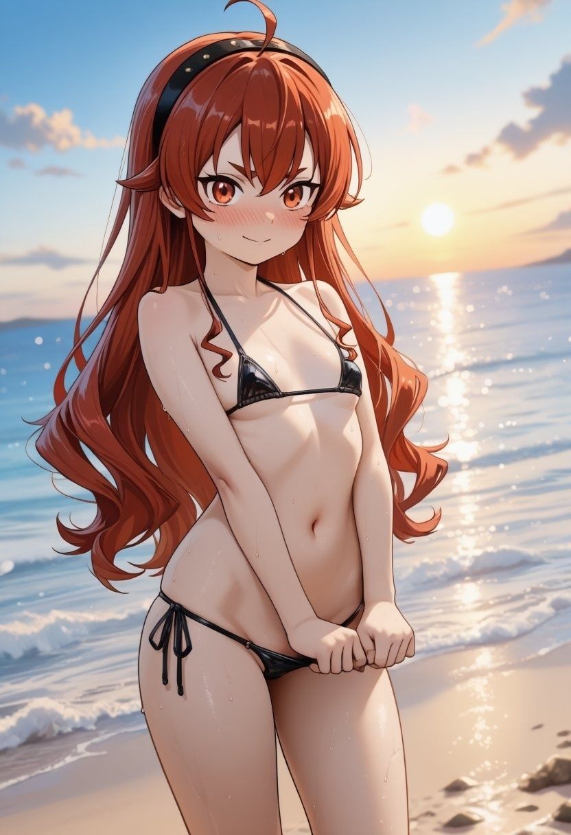 エ◯ス、ギ◯ーヌが際どい水着姿でビーチでセックスする【CG204枚】 サンプル画像1