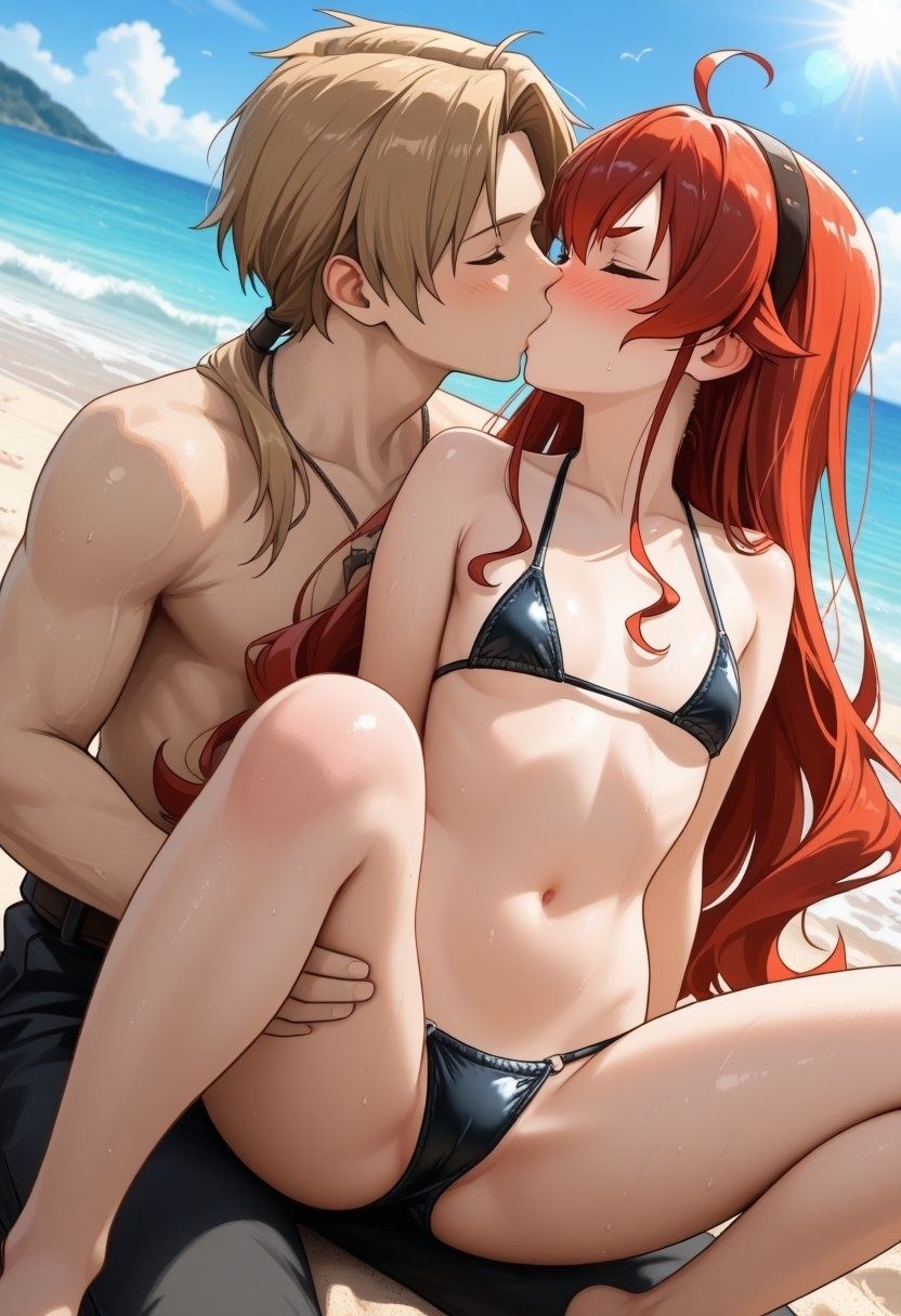 エ◯ス、ギ◯ーヌが際どい水着姿でビーチでセックスする【CG204枚】 サンプル画像3