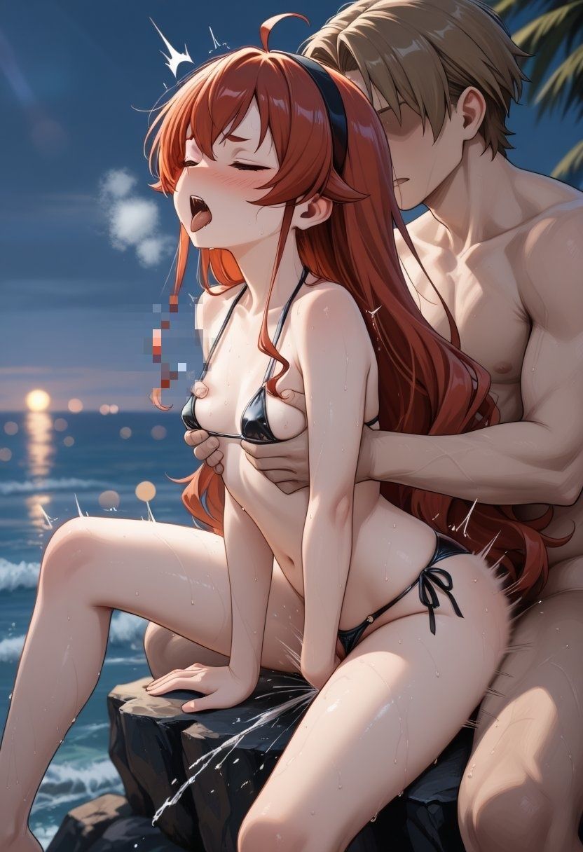 エ◯ス、ギ◯ーヌが際どい水着姿でビーチでセックスする【CG204枚】 サンプル画像4