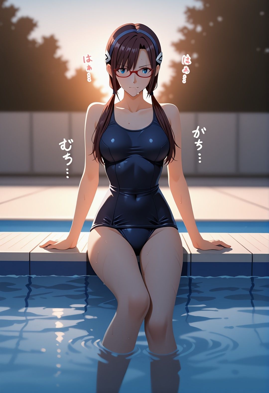 エ〇ァパロディ真〇波マ〇〇〇凌●教室プールトイレ巨乳眼鏡少女複数プレイ調教CG集 サンプル画像7