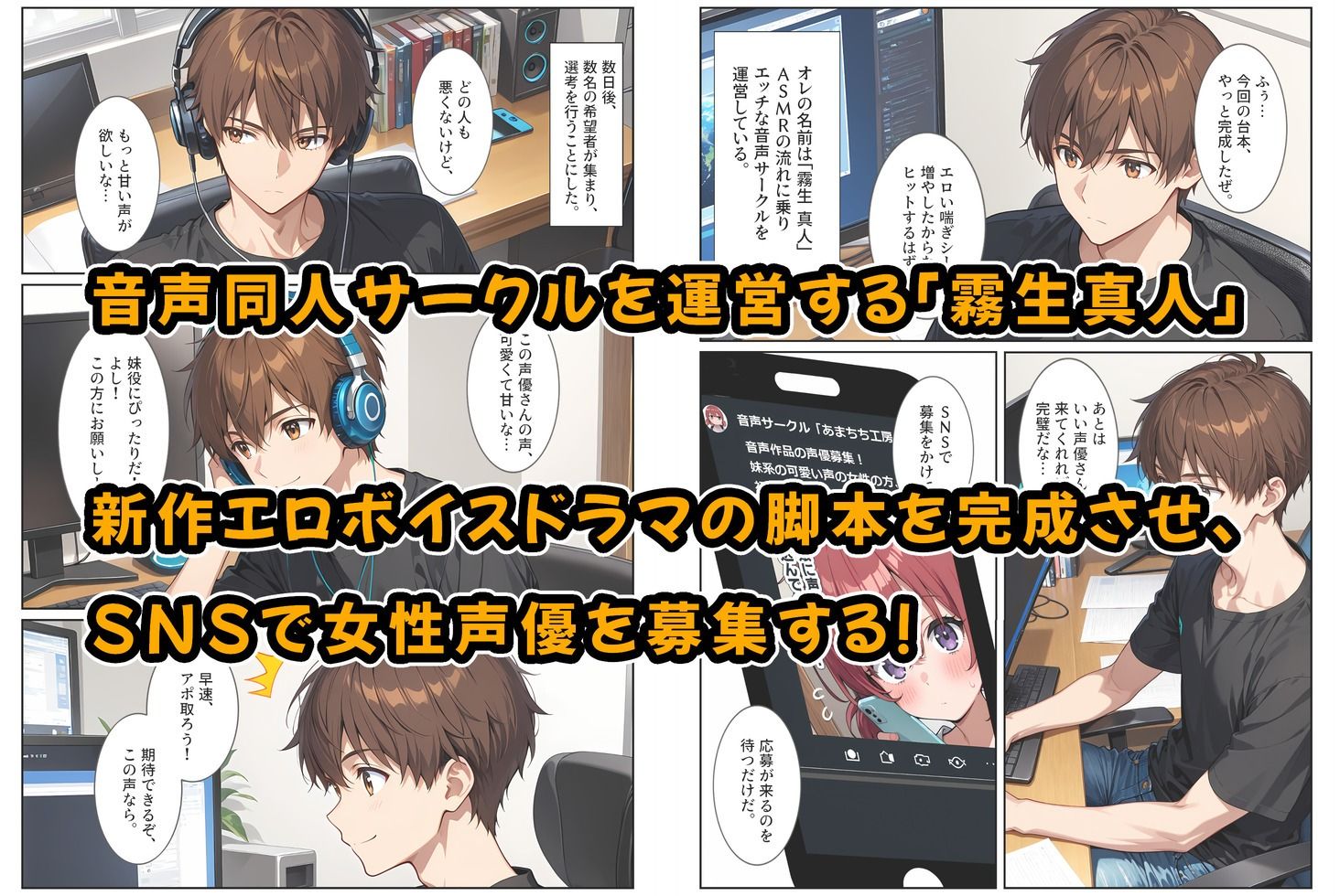 エロゲ声優志望の爆乳妹が兄の実演セックス指導でガチ恋する話。 サンプル画像1