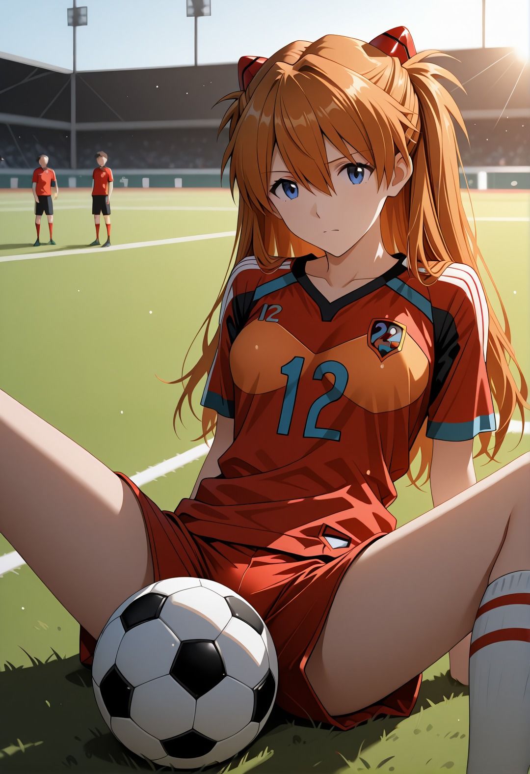 エヴ◯ンゲリオンア◯カ催●学校プール露出凌●パロディ 制服脱衣と水着野外セックス満載CG集 サンプル画像9