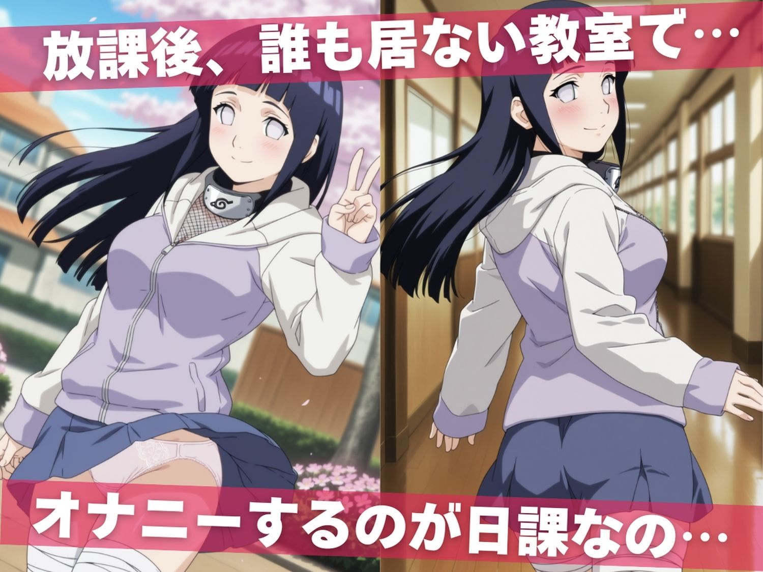 オナニー覗かれ、寝取られて  N●RUTO 〜 学校編 〜 おじさんに暴かれた秘密 サンプル画像1