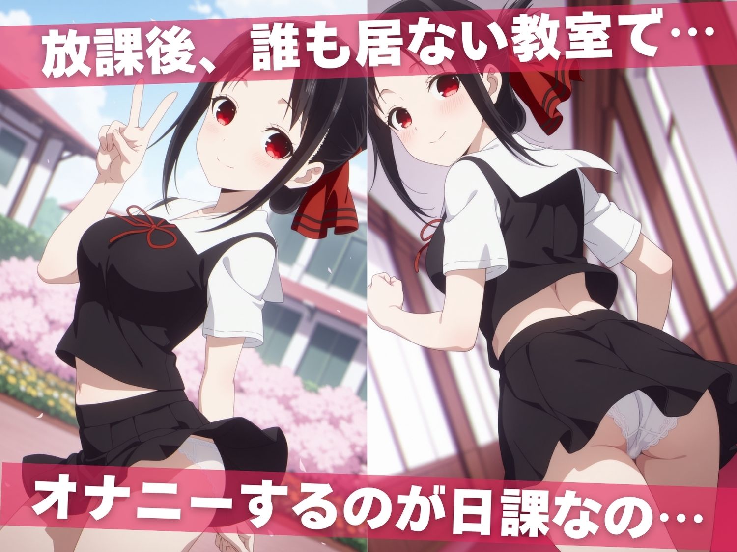 オナニー覗かれ、寝取られて  かぐ●様は告らせたい 〜 学校編 〜 おじさんに暴かれた秘密 サンプル画像1