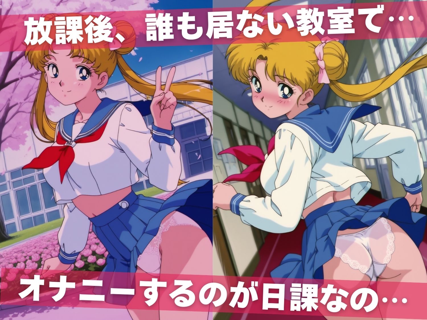 オナニー覗かれ、寝取られて  セー●ームーン（vol.1） 〜 学校編 〜 おじさんに暴かれた秘密 サンプル画像1