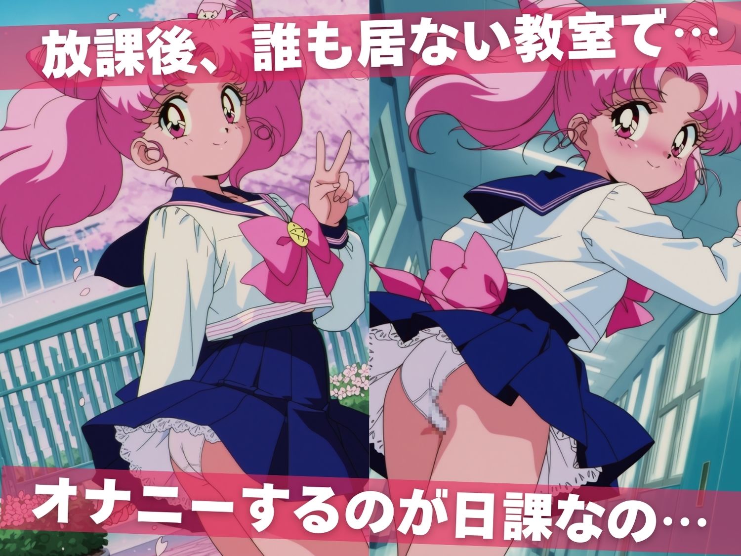 オナニー覗かれ、寝取られて  セーラ●ムーン（vol.2） 〜 学校編 〜 おじさんに暴かれた秘密 サンプル画像1