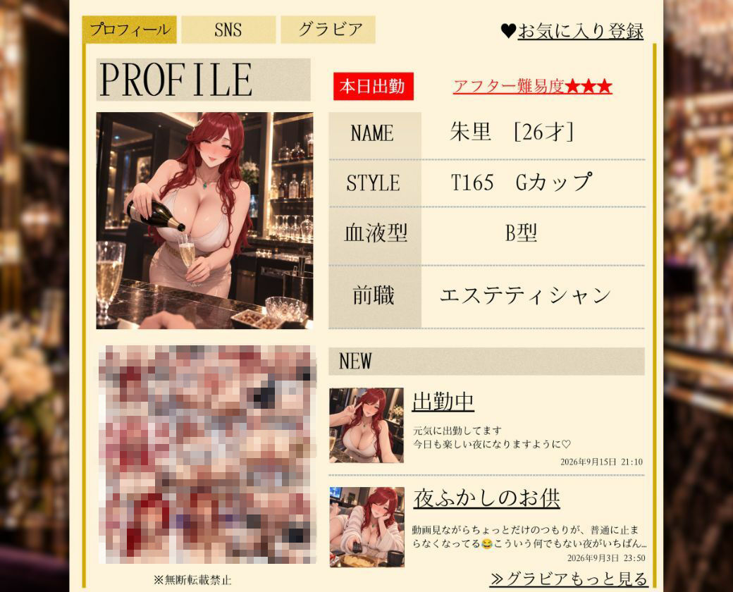 キャバ嬢秘密のプロフィール帳〜お持ち帰り成功でドレスのまま乱れる〜銀座店 サンプル画像4