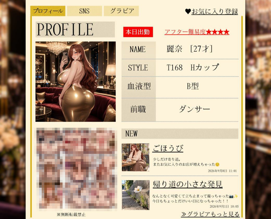 キャバ嬢秘密のプロフィール帳〜お持ち帰り成功でドレスのまま乱れる〜銀座店 サンプル画像5