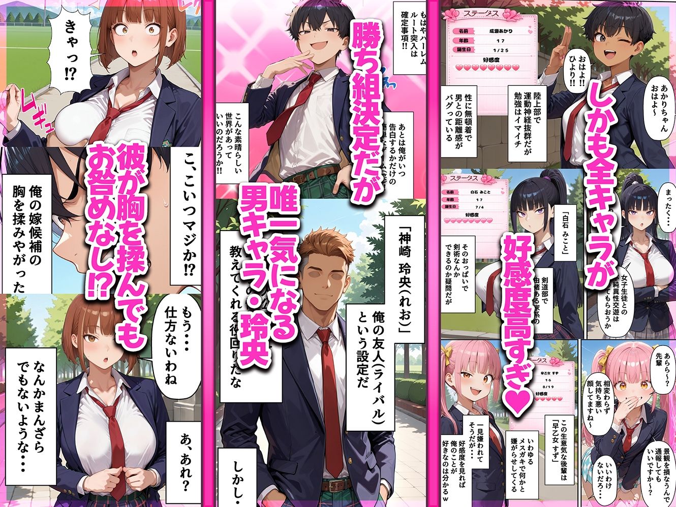 ギャルゲー世界に転生したら、ヒロイン達がライバルキャラに次々と寝取られた サンプル画像2