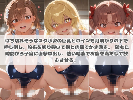 クソかわいい水着巨乳ヒロインを夏休みに孕ませ中出しした記録 と〇る科学の超電磁砲 サンプル画像2