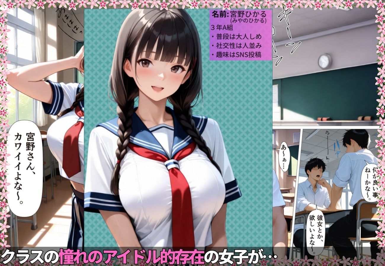 クラスのアイドルが放課後教室でのオナニーを見られチン堕ちした結果www【女子校生】【肉便器】【中出し】【いいなり】【ラブラブ】 サンプル画像1