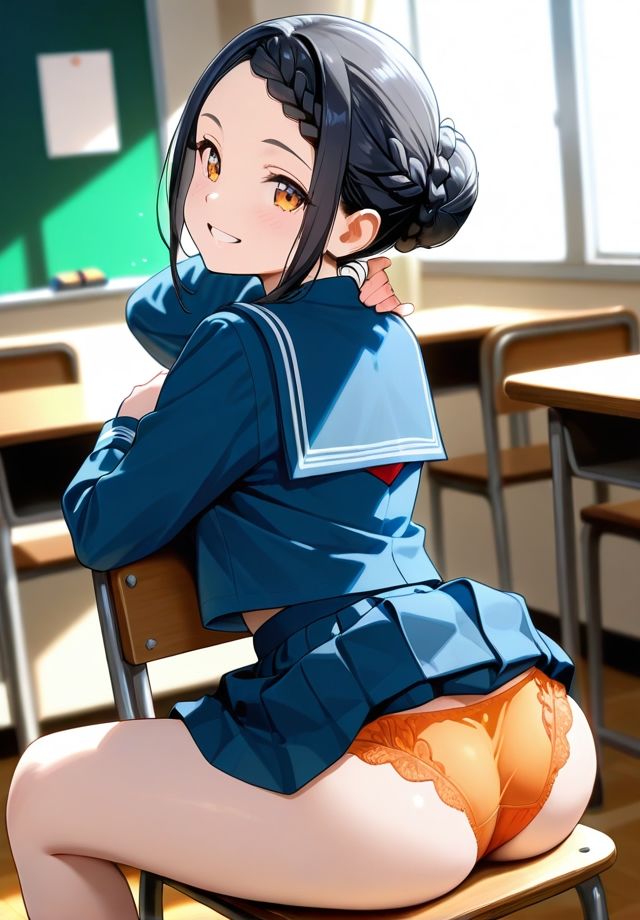 クラスの女子は椅子の座り方が横着過ぎる  後ろ姿編 サンプル画像2