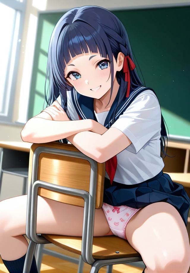 クラスの女子は椅子の座り方が横着過ぎる サンプル画像1