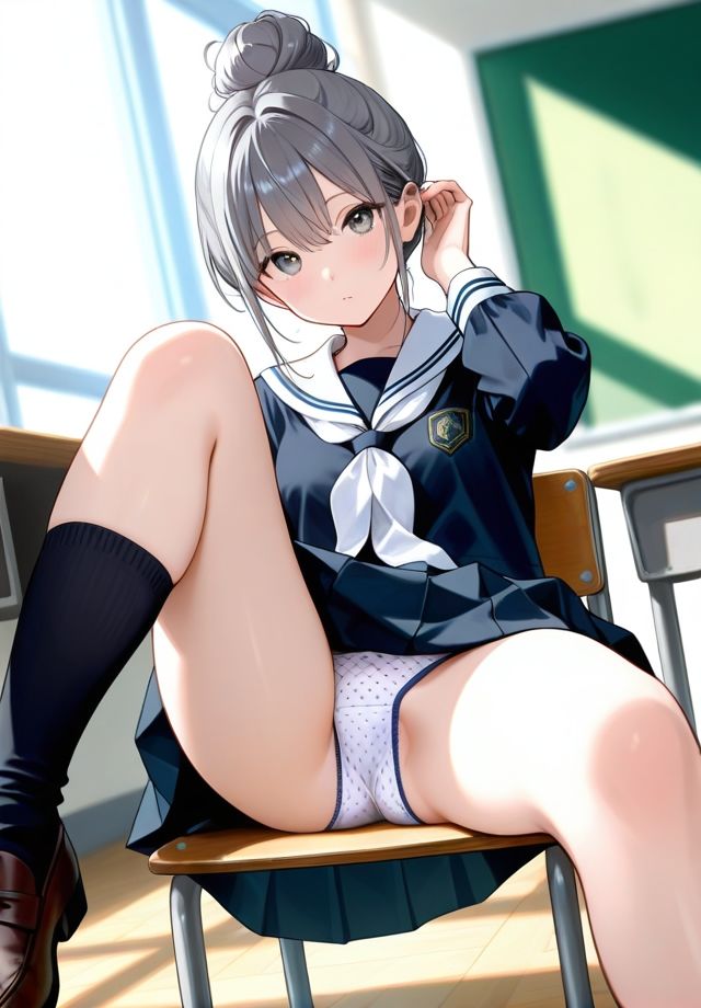 クラスの女子は椅子の座り方が横着過ぎる サンプル画像2