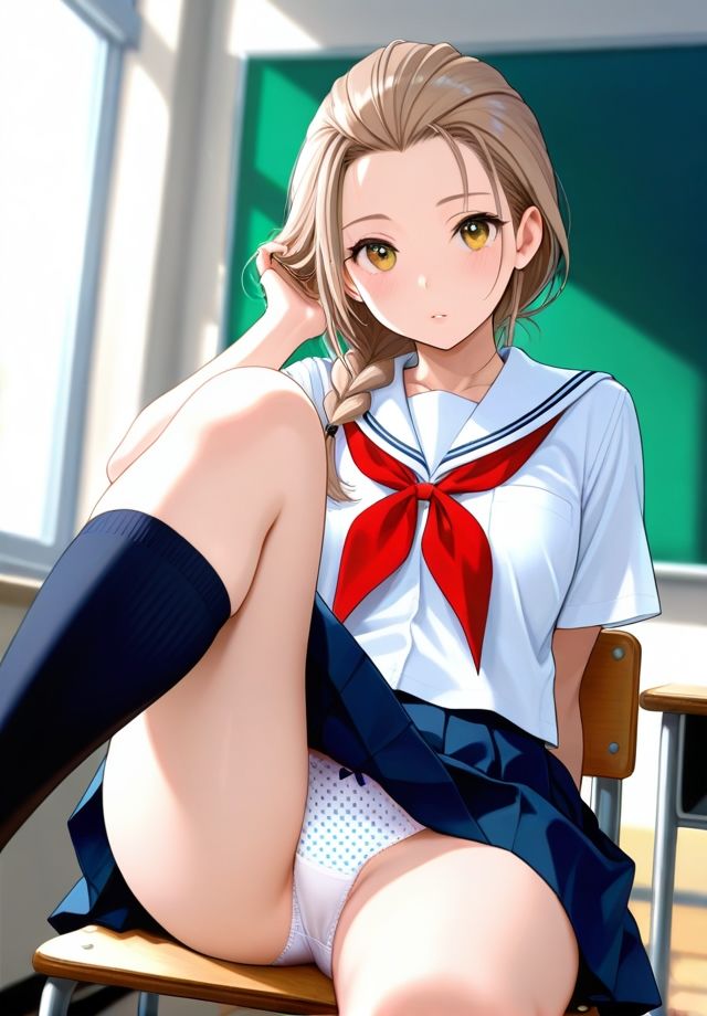 クラスの女子は椅子の座り方が横着過ぎる サンプル画像4