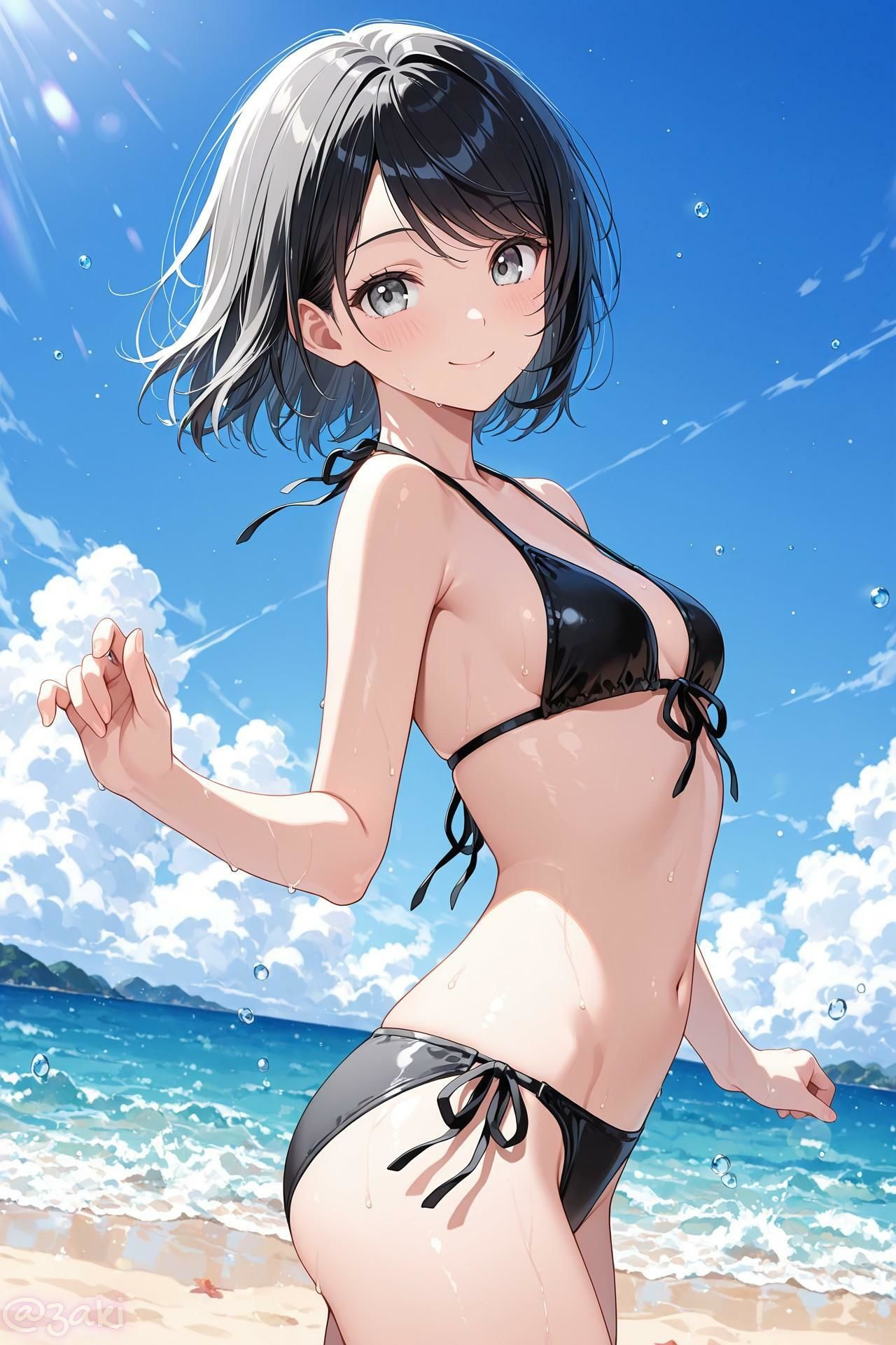 クラスメイトとビーチでイチャイチャ3 サンプル画像1