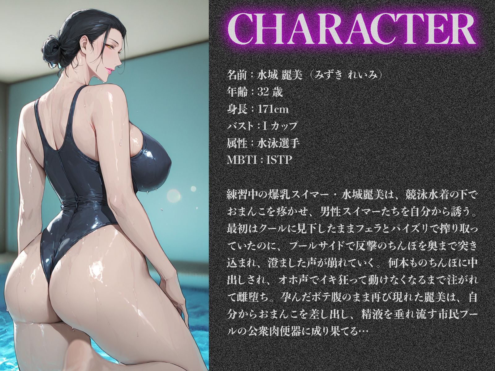クールな爆乳美人スイマー、雌堕ちして市民プールの公衆肉便器になった話 サンプル画像1