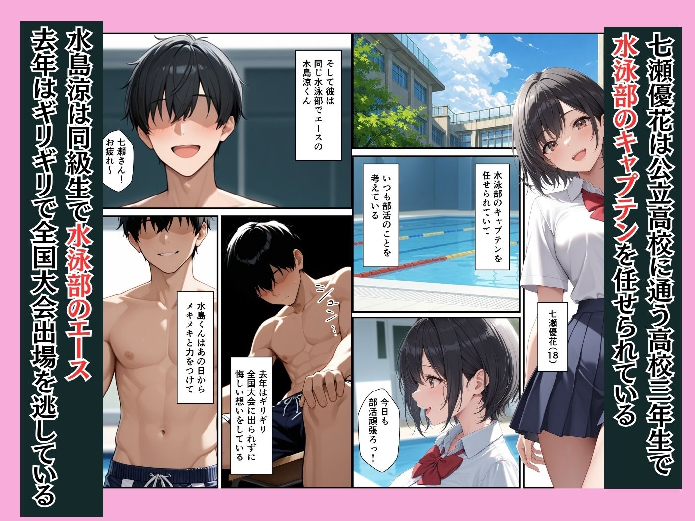 ケガをして落ち込む男子部員が水泳部キャプテンに慰めてもらったら中出しセックスに発展した話 サンプル画像1
