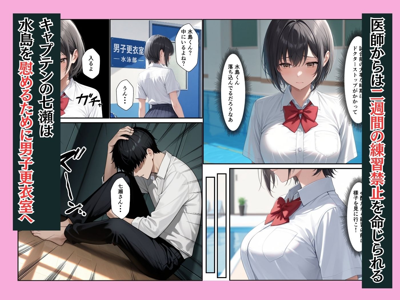 ケガをして落ち込む男子部員が水泳部キャプテンに慰めてもらったら中出しセックスに発展した話 サンプル画像3