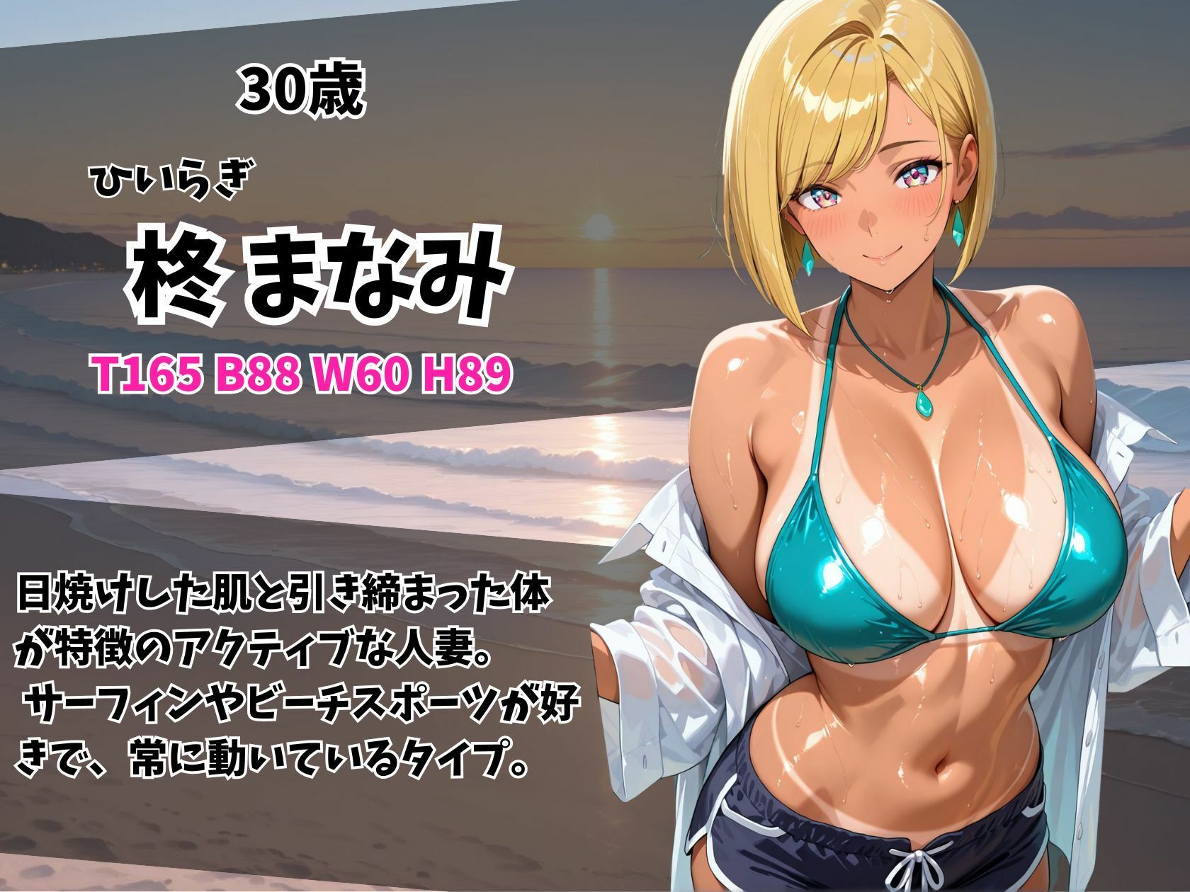 ケツ穴ミセス黒ギャル人妻ビーチ サンプル画像4