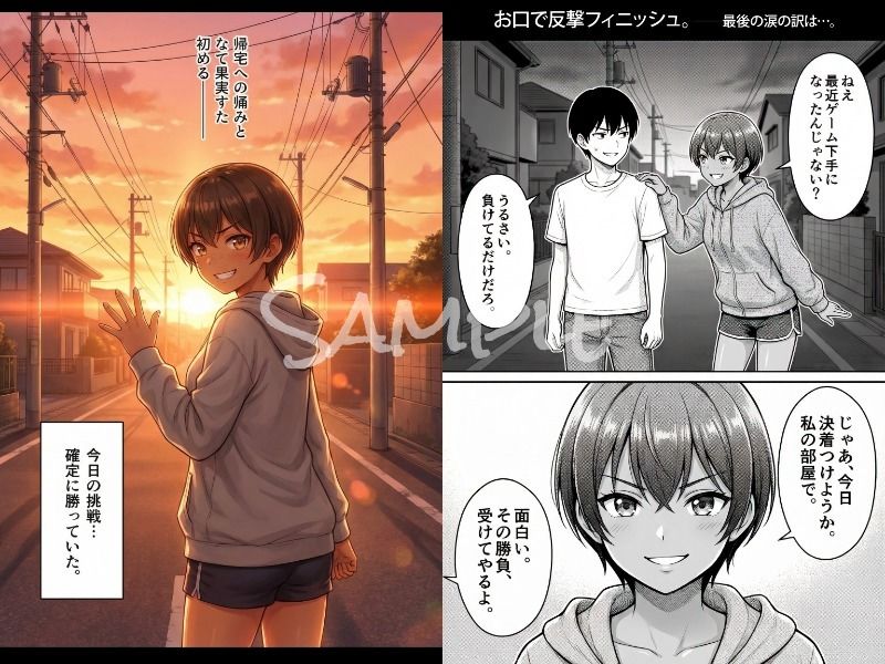 ゲームで敗北した短髪で日焼けのアイツが、罰ゲーム中に俺の異変に気づいて…お口で反撃フィニッシュ。──最後の涙の訳は…。 サンプル画像1