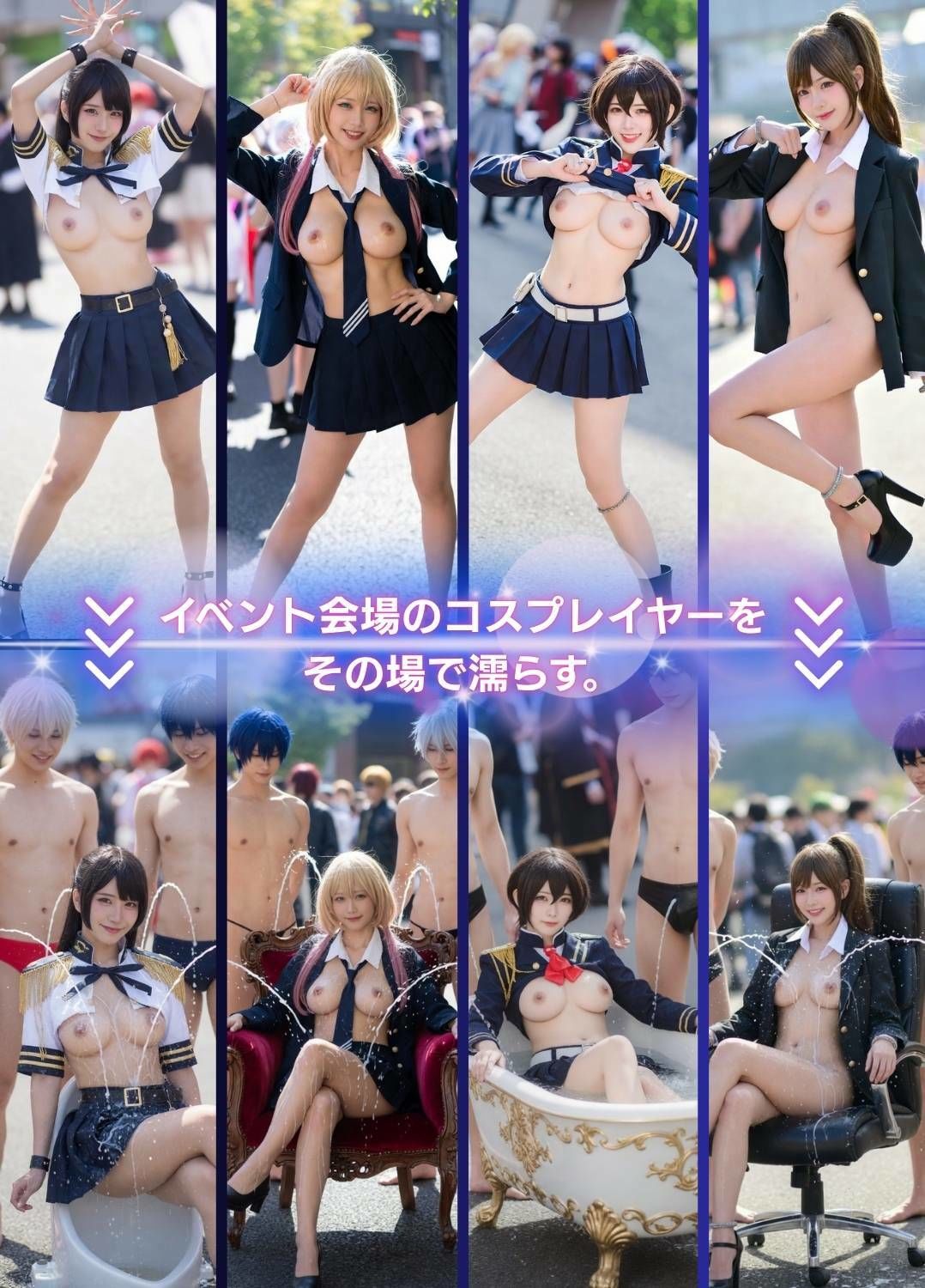 コスプレイヤーを濡らす。学園制服編 サンプル画像3